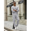 COOFANDY 2 Piece Men’s Tracksuits Set Cotton Long Sleeve Sweatsuit Pullover with Jogging Pants Casual Athletic Outfits(Light Gray)