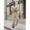 COOFANDY 2 Piece Men’s Tracksuits Set Cotton Long Sleeve Sweatsuit Pullover with Jogging Pants Casual Athletic Outfits(Light Khaki)