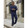 COOFANDY 2 Piece Men’s Tracksuits Set Cotton Long Sleeve Sweatsuit Pullover with Jogging Pants Casual Athletic Outfits(Midnight Blue)