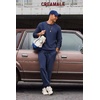 COOFANDY 2 Piece Men’s Tracksuits Set Cotton Long Sleeve Sweatsuit Pullover with Jogging Pants Casual Athletic Outfits(Midnight Blue)