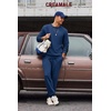 COOFANDY 2 Piece Men’s Tracksuits Set Cotton Long Sleeve Sweatsuit Pullover with Jogging Pants Casual Athletic Outfits(Navy Blue)
