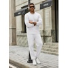 COOFANDY 2 Piece Men’s Tracksuits Set Cotton Long Sleeve Sweatsuit Pullover with Jogging Pants Casual Athletic Outfits(White)
