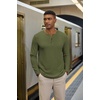 COOFANDY Henley Shirts for Men Casual T-Shirts Henley Long Sleeve Shirts(Army Green)