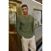 COOFANDY Henley Shirts for Men Casual T-Shirts Henley Long Sleeve Shirts(Army Green)