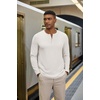 COOFANDY Henley Shirts for Men Casual T-Shirts Henley Long Sleeve Shirts(A-white)