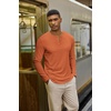 COOFANDY Henley Shirts for Men Casual T-Shirts Henley Long Sleeve Shirts(Caramel)