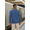 COOFANDY Henley Shirts for Men Casual T-Shirts Henley Long Sleeve Shirts(Dark Blue)