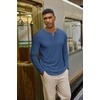 COOFANDY Henley Shirts for Men Casual T-Shirts Henley Long Sleeve Shirts(Dark Blue)