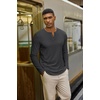 COOFANDY Henley Shirts for Men Casual T-Shirts Henley Long Sleeve Shirts(Dark Grey)
