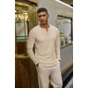 COOFANDY Henley Shirts for Men Casual T-Shirts Henley Long Sleeve Shirts(Light Khaki)