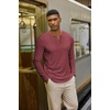 COOFANDY Henley Shirts for Men Casual T-Shirts Henley Long Sleeve Shirts(Red)