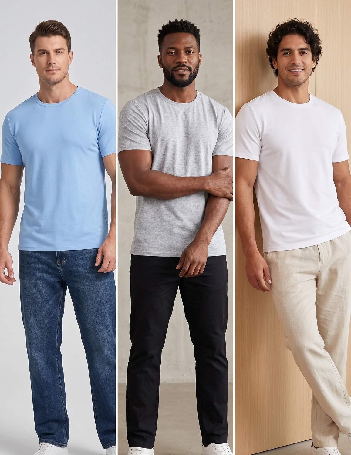 image:imageCOOFANDY Mens T Shirt Short Sleeve Casual TShirts Crew Neck Basic Tee ShirtsEssentials 3 Pack