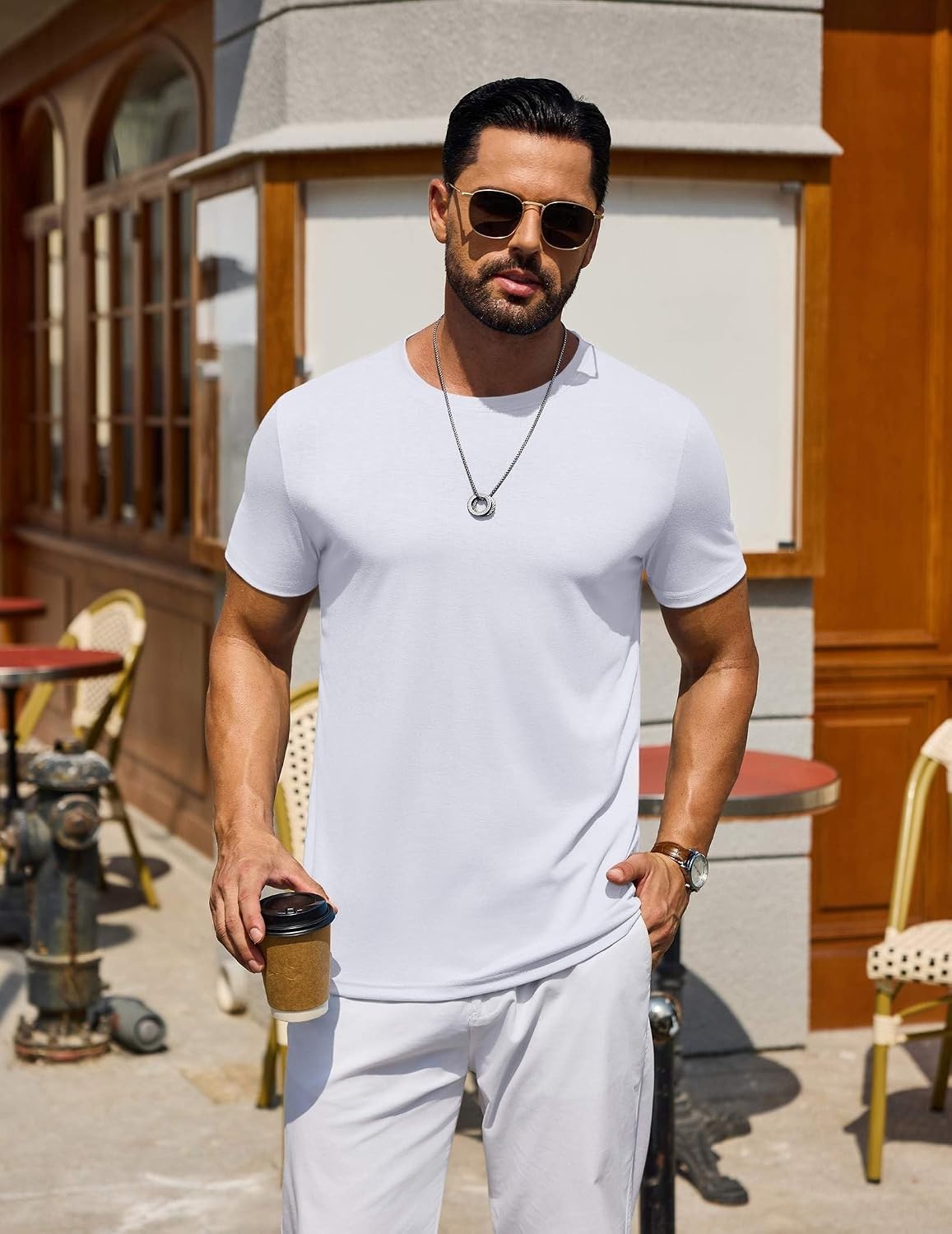 image:imageCOOFANDY Mens T Shirt Short Sleeve Casual TShirts Crew Neck Basic Tee ShirtsEssentials 3 Pack