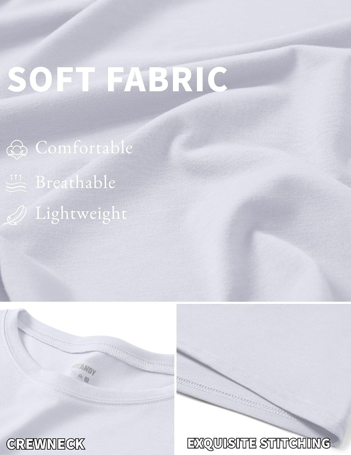 image:imageCOOFANDY Mens T Shirt Short Sleeve Casual TShirts Crew Neck Basic Tee ShirtsWhite
