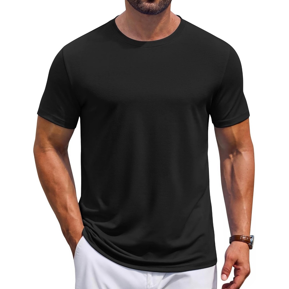image:imageCOOFANDY Mens T Shirt Short Sleeve Casual TShirts Crew Neck Basic Tee ShirtsBlack