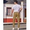 COOFANDY Mens Casual Joggers Cotton Elastic Drawstring Chino Cargo Pants(Dark Khaki)