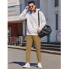 COOFANDY Mens Casual Joggers Cotton Elastic Drawstring Chino Cargo Pants(Dark Khaki)