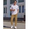 COOFANDY Mens Casual Joggers Cotton Elastic Drawstring Chino Cargo Pants(Dark Khaki)