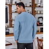 COOFANDY Men’s Knit Polo Shirts Casual Collared Long Sleeve Sweater Polos(Airy Blue)