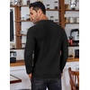 COOFANDY Men’s Knit Polo Shirts Casual Collared Long Sleeve Sweater Polos(Black)