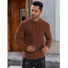 COOFANDY Men’s Knit Polo Shirts Casual Collared Long Sleeve Sweater Polos(Caramel)