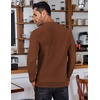 COOFANDY Men’s Knit Polo Shirts Casual Collared Long Sleeve Sweater Polos(Caramel)