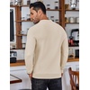 COOFANDY Men’s Knit Polo Shirts Casual Collared Long Sleeve Sweater Polos(Cream)