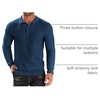 COOFANDY Men’s Knit Polo Shirts Casual Collared Long Sleeve Sweater Polos(Dark Blue)