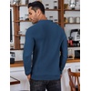 COOFANDY Men’s Knit Polo Shirts Casual Collared Long Sleeve Sweater Polos(Dark Blue)