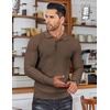COOFANDY Men’s Knit Polo Shirts Casual Collared Long Sleeve Sweater Polos(Dark Coffee)