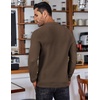 COOFANDY Men’s Knit Polo Shirts Casual Collared Long Sleeve Sweater Polos(Dark Coffee)