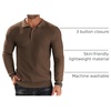 COOFANDY Men’s Knit Polo Shirts Casual Collared Long Sleeve Sweater Polos(Dark Coffee)