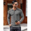 COOFANDY Men’s Knit Polo Shirts Casual Collared Long Sleeve Sweater Polos(Dark Grey)