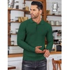 COOFANDY Men’s Knit Polo Shirts Casual Collared Long Sleeve Sweater Polos(Green)