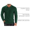 COOFANDY Men’s Knit Polo Shirts Casual Collared Long Sleeve Sweater Polos(Green)
