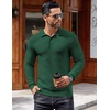 COOFANDY Men’s Knit Polo Shirts Casual Collared Long Sleeve Sweater Polos(Green)