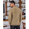 COOFANDY Men’s Knit Polo Shirts Casual Collared Long Sleeve Sweater Polos(Khaki)