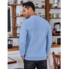 COOFANDY Men’s Knit Polo Shirts Casual Collared Long Sleeve Sweater Polos(Light Blue)