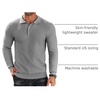 COOFANDY Men’s Knit Polo Shirts Casual Collared Long Sleeve Sweater Polos(Light Grey)