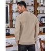 COOFANDY Men’s Knit Polo Shirts Casual Collared Long Sleeve Sweater Polos(Striped-light Khaki)