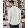 COOFANDY Men’s Knit Polo Shirts Casual Collared Long Sleeve Sweater Polos(White)