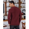 COOFANDY Men’s Knit Polo Shirts Casual Collared Long Sleeve Sweater Polos(Wine Red)