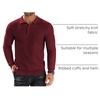 COOFANDY Men’s Knit Polo Shirts Casual Collared Long Sleeve Sweater Polos(Wine Red)