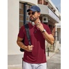 COOFANDY Men’s T Shirt Short Sleeve Casual T-Shirts Crew Neck Basic Tee Shirts(Deep Red)