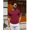 COOFANDY Men’s T Shirt Short Sleeve Casual T-Shirts Crew Neck Basic Tee Shirts(Deep Red)