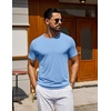 COOFANDY Men’s T Shirt Short Sleeve Casual T-Shirts Crew Neck Basic Tee Shirts(Light Blue)
