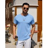 COOFANDY Men’s T Shirt Short Sleeve Casual T-Shirts Crew Neck Basic Tee Shirts(Light Blue)