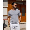 COOFANDY Men’s T Shirt Short Sleeve Casual T-Shirts Crew Neck Basic Tee Shirts(Light Grey)