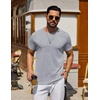 COOFANDY Men’s T Shirt Short Sleeve Casual T-Shirts Crew Neck Basic Tee Shirts(Light Grey)