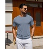 COOFANDY Men’s T Shirt Short Sleeve Casual T-Shirts Crew Neck Basic Tee Shirts(Misty Blue)
